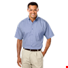 MENS SHORT SLEEVE EASY CARE POPLIN WITH MATCHING BUTTONS  -  LIGHT BLUE 2 EXTRA LARGE SOLID