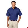 MENS SHORT SLEEVE EASY CARE POPLIN WITH MATCHING BUTTONS  -  ROYAL 2 EXTRA LARGE SOLID