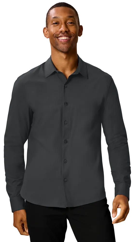 MENS 4-WAY STRETCH BUTTON FRONT – GRAPHITE 2 EXTRA LARGE SOLID