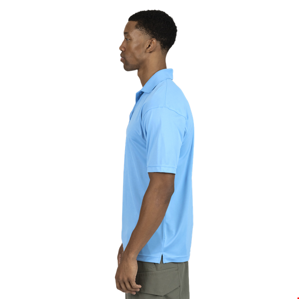 MENS VALUE MOISTURE WICKING S/S POLO  -  LIGHT BLUE 2 EXTRA LARGE SOLID