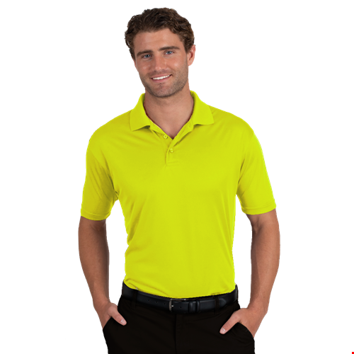 MENS VALUE MOISTURE WICKING S/S POLO  -  OPTIC YELLOW 2 EXTRA LARGE SOLID