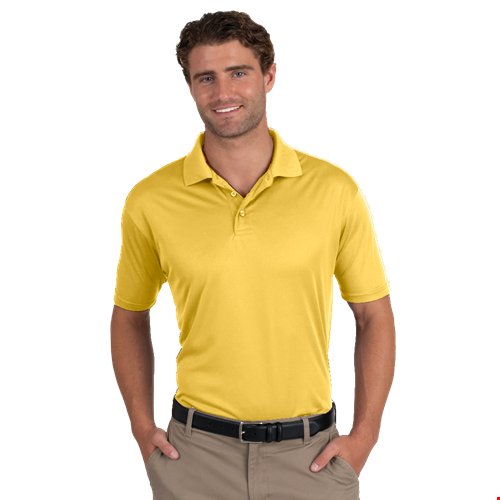 MENS VALUE MOISTURE WICKING S/S POLO  -  YELLOW 2 EXTRA LARGE SOLID