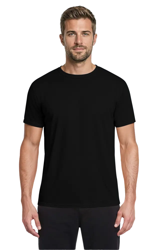 ADULT SOLID WICKING T   -  BLACK 2 EXTRA LARGE SOLID