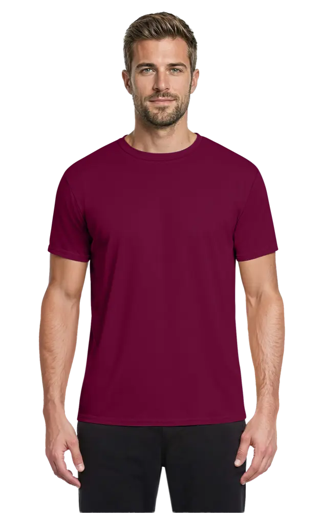 ADULT SOLID WICKING T   -  BURGUNDY 2 EXTRA LARGE SOLID