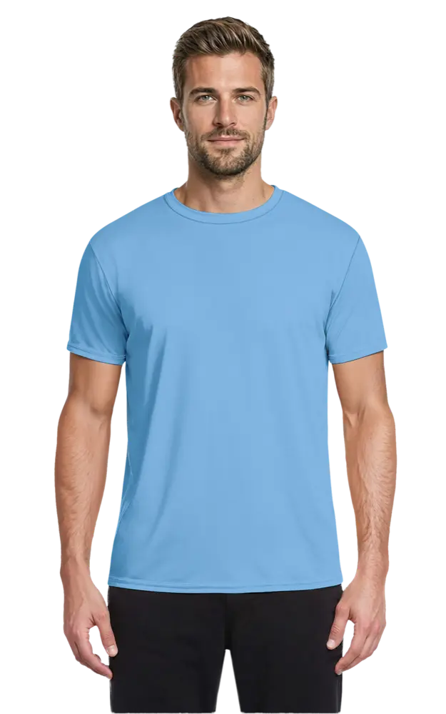 ADULT SOLID WICKING T   -  LIGHT BLUE 2 EXTRA LARGE SOLID