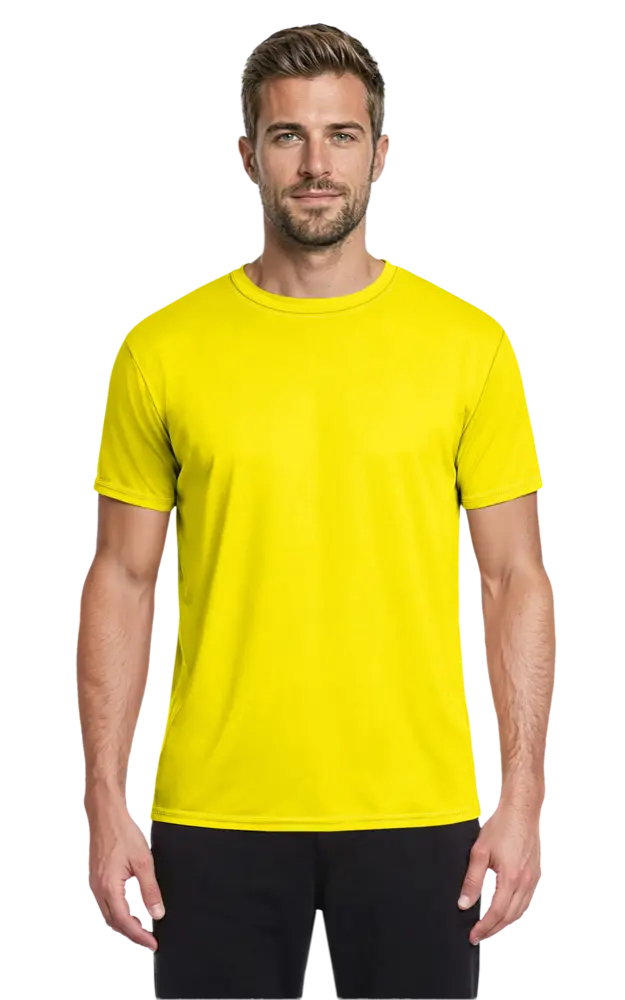 ADULT SOLID WICKING T   -  OPTIC YELLOW 2 EXTRA LARGE SOLID