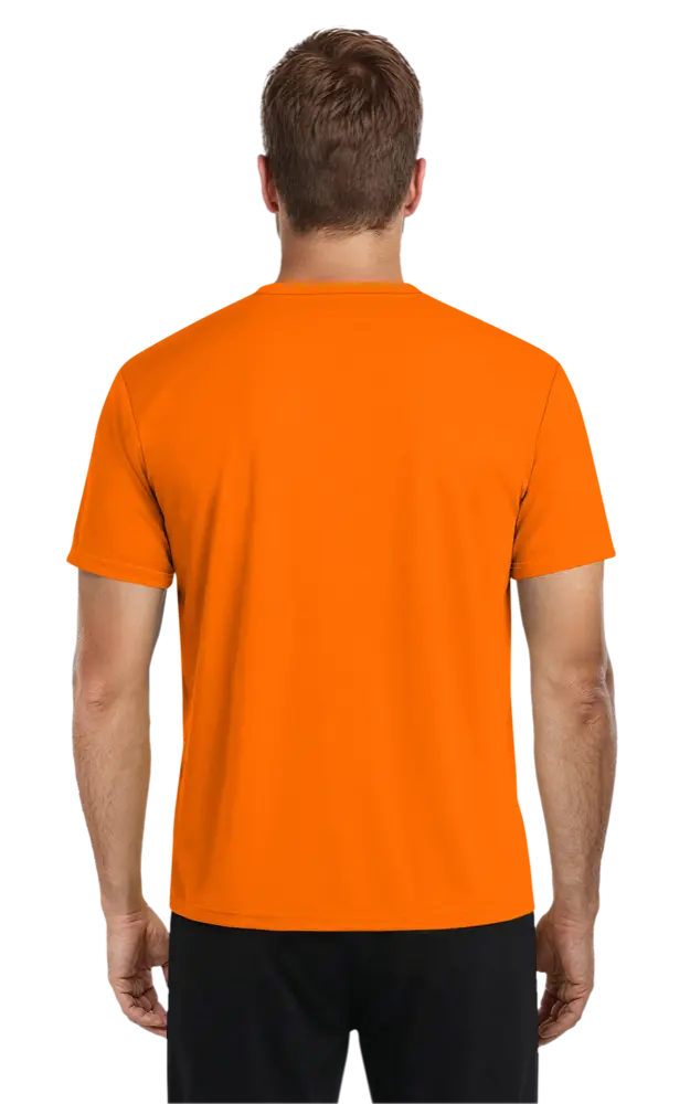 ADULT SOLID WICKING T   -  SAFETY ORANGE 2 EXTRA LARGE SOLID