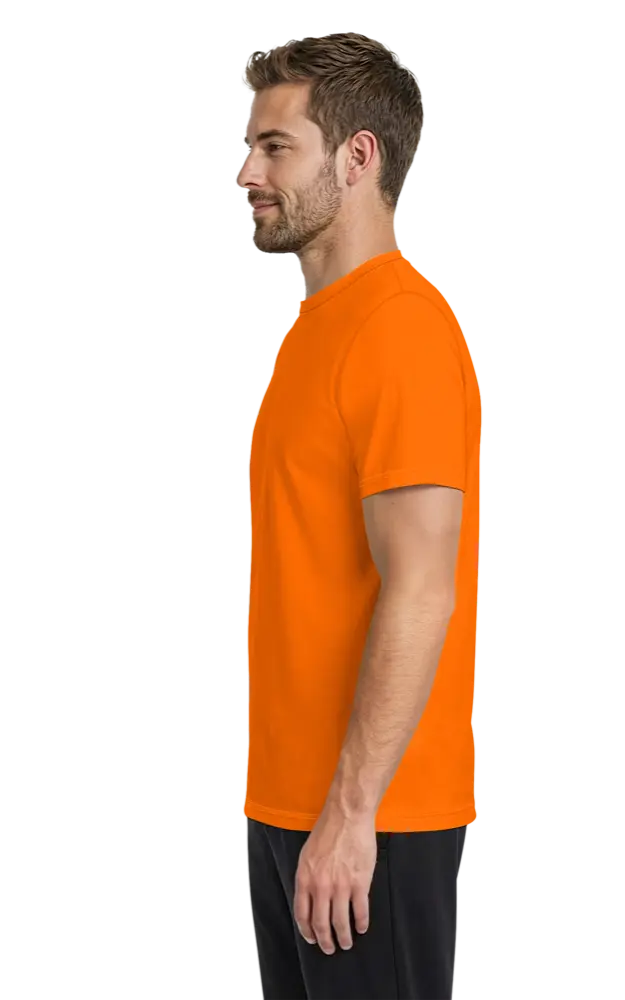 ADULT SOLID WICKING T   -  SAFETY ORANGE 2 EXTRA LARGE SOLID