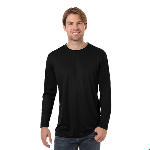 ADULT VALUE L/S WICKING TEE  -  BLACK 2 EXTRA LARGE SOLID