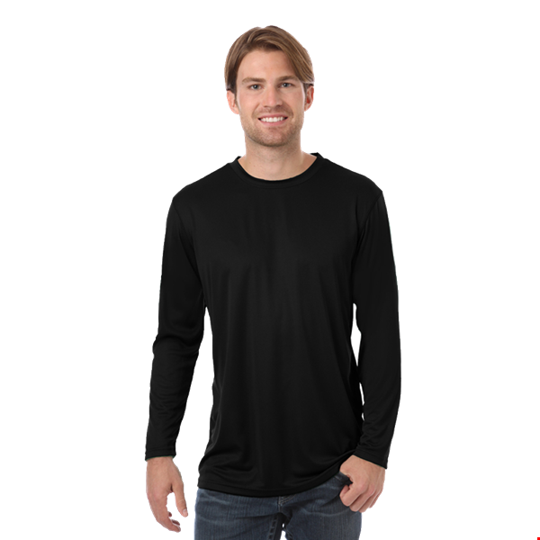 ADULT VALUE L/S WICKING TEE  -  BLACK 2 EXTRA LARGE SOLID