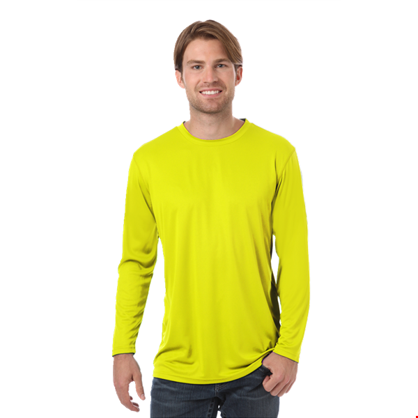 ADULT VALUE L/S WICKING TEE  -  OPTIC YELLOW 2 EXTRA LARGE SOLID