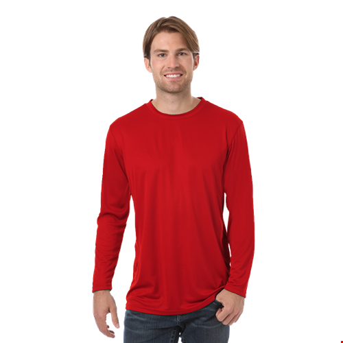 ADULT VALUE L/S WICKING TEE  -  RED 2 EXTRA LARGE SOLID