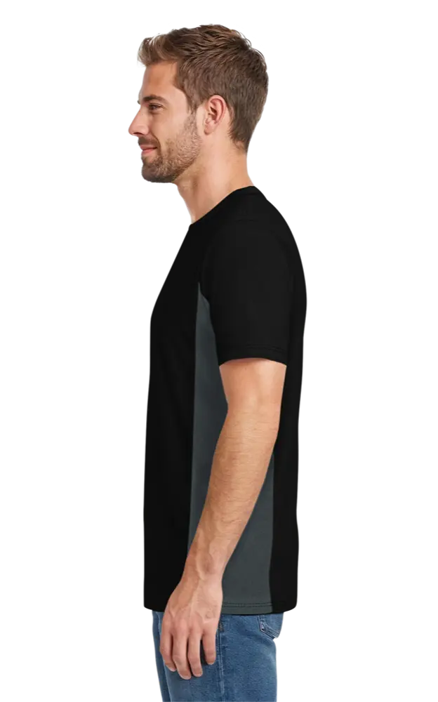 MENS COLORBLOCK WICKING TEE  -  BLACK 2 EXTRA LARGE SOLID