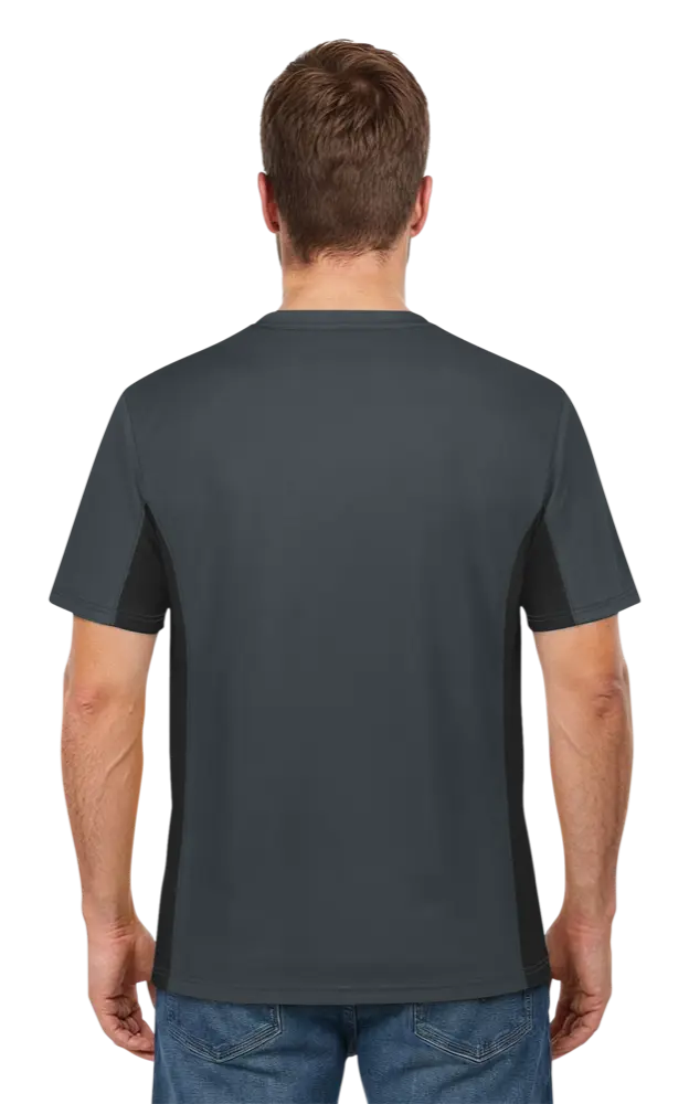 MENS COLORBLOCK WICKING TEE  -  GRAPHITE 2 EXTRA LARGE SOLID