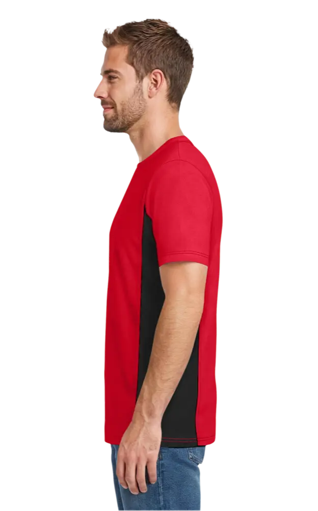 MENS COLORBLOCK WICKING TEE  -  RED 2 EXTRA LARGE SOLID