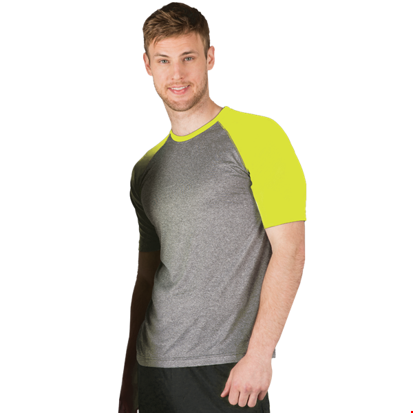 ADULT COLOR BLOCK WICKING T ### -  OPTIC YELLOW 2 EXTRA LARGE SOLID