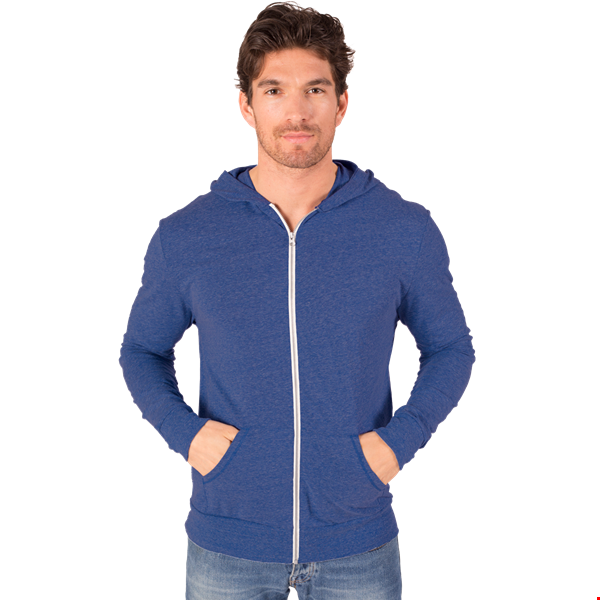 ADULT TRIBLEND ZIP FRONT HOODIE  -  ROYAL 2 EXTRA LARGE SOLID