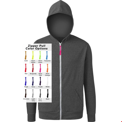 CUSTOM ZIPPER PULL TRIBLEND HOODIE BLACK 2 EXTRA LARGE SOLID