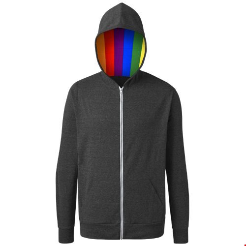 PRIDE TRIBLEND ZIP HOODIE BLACK 2 EXTRA LARGE SOLID