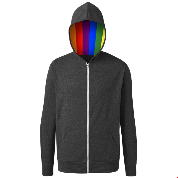 PRIDE TRIBLEND ZIP HOODIE BLACK 2 EXTRA LARGE SOLID