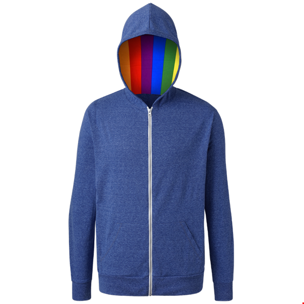 PRIDE TRIBLEND ZIP HOODIE ROYAL 2 EXTRA LARGE SOLID