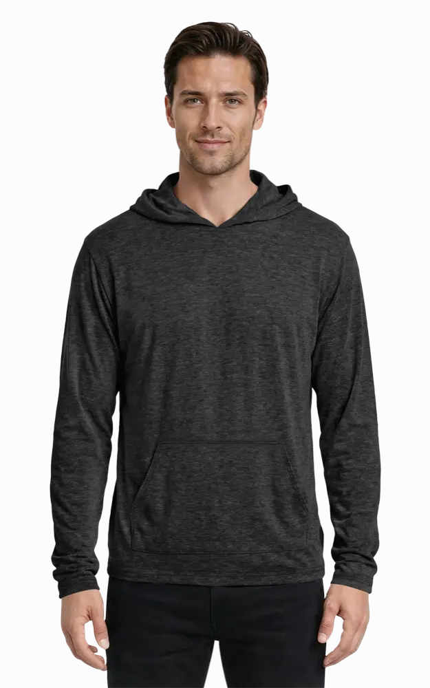 ADULT TRIBLEND PULLOVER HOODIE  -  BLACK 2 EXTRA LARGE SOLID