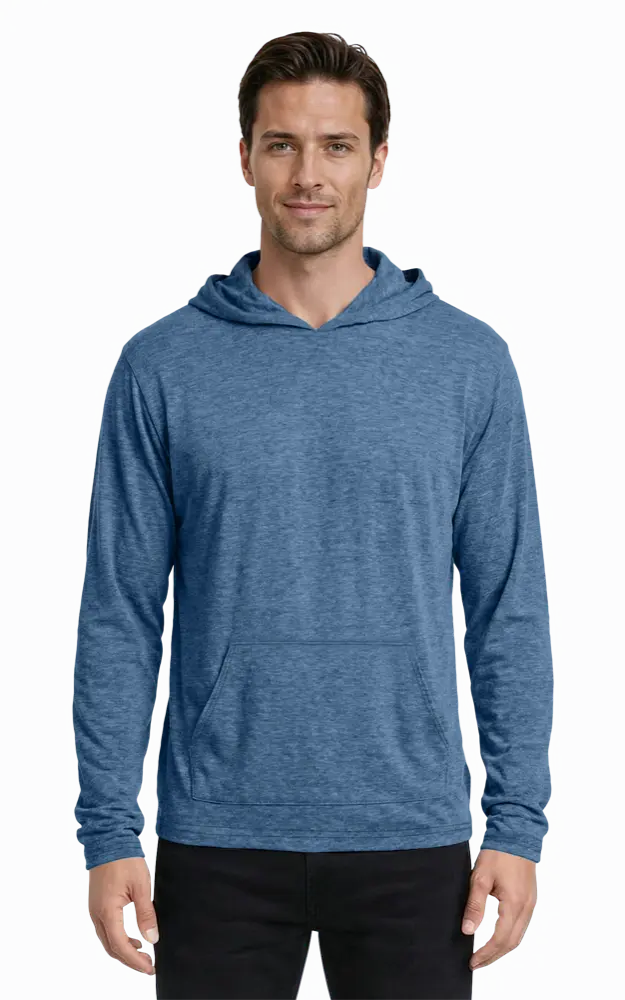 ADULT TRIBLEND PULLOVER HOODIE  -  BLUE 2 EXTRA LARGE SOLID