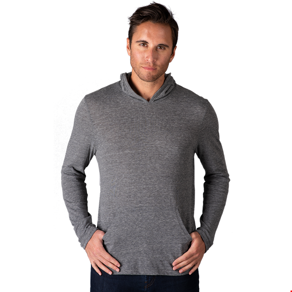 ADULT TRIBLEND PULLOVER HOODIE  -  GREY LARGE SOLID