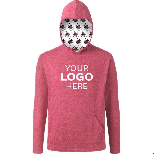 YOUR LOGO HERE ADULT TRIBLEND PULLOVER HOODIE RED 2 EXTRA LARGE SOLID