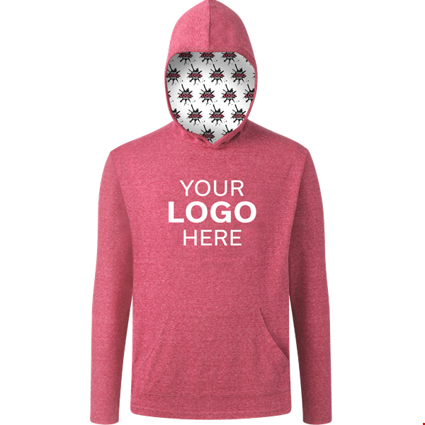 YOUR LOGO HERE ADULT TRIBLEND PULLOVER HOODIE RED 2 EXTRA LARGE SOLID