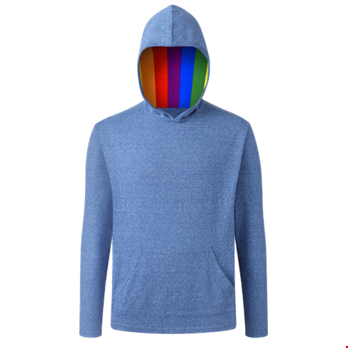 PRIDE TRIBLEND PULLOVER HOODIE BLUE 2 EXTRA LARGE SOLID