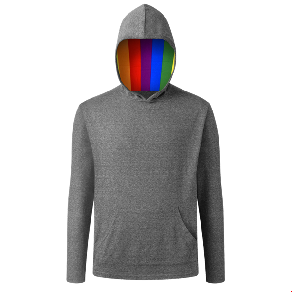 PRIDE TRIBLEND PULLOVER HOODIE GREY 2 EXTRA LARGE SOLID