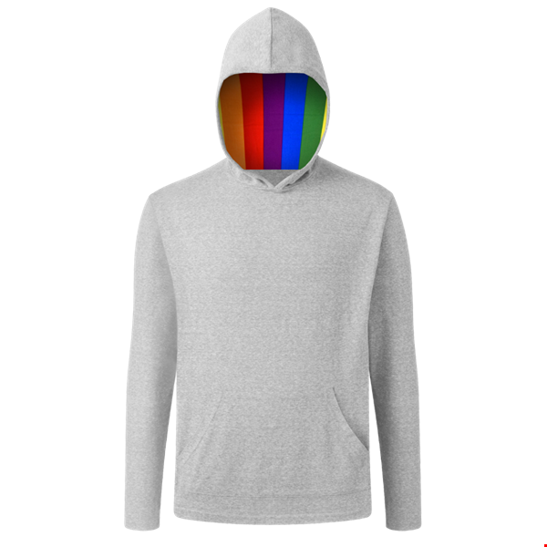 PRIDE TRIBLEND ZIP HOODIE LIGHT GREY 2 EXTRA LARGE SOLID