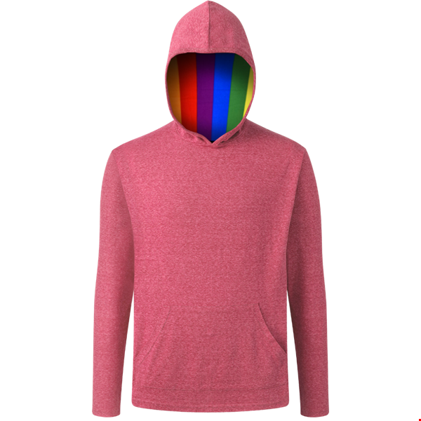 PRIDE TRIBLEND PULLOVER HOODIE RED 2 EXTRA LARGE SOLID