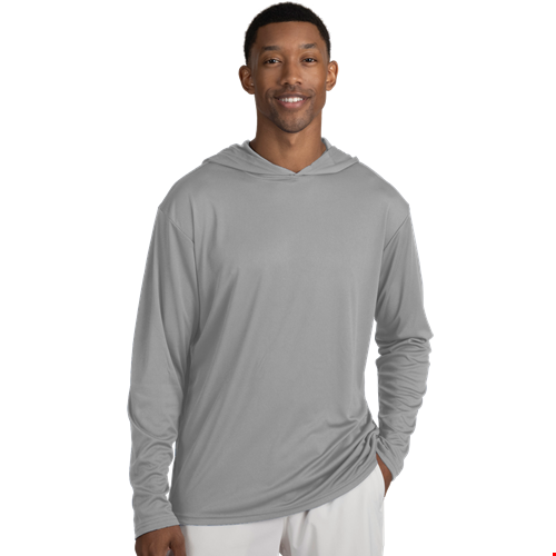 BLU-X-DRI LONG SLEEVE HOODED TEE GREY 2 EXTRA LARGE SOLID
