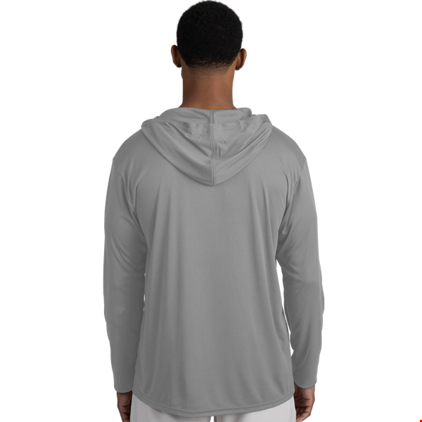 BLU-X-DRI LONG SLEEVE HOODED TEE GREY 2 EXTRA LARGE SOLID
