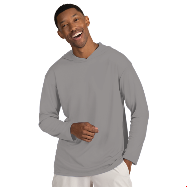 BLU-X-DRI LONG SLEEVE HOODED TEE GREY 2 EXTRA LARGE SOLID