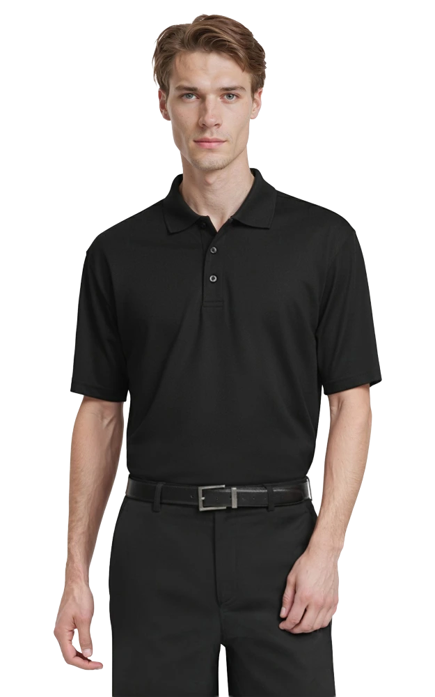 MENS S/S VALUE PIQUE POLO  -  BLACK 2 EXTRA LARGE SOLID