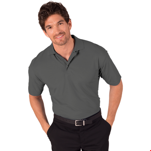 MENS S/S VALUE PIQUE POLO  -  GRAPHITE 2 EXTRA LARGE SOLID