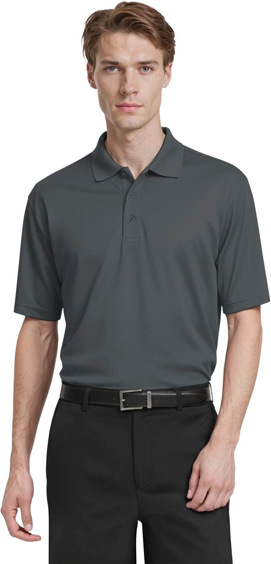 MENS S/S VALUE PIQUE POLO  -  GRAPHITE 2 EXTRA LARGE SOLID