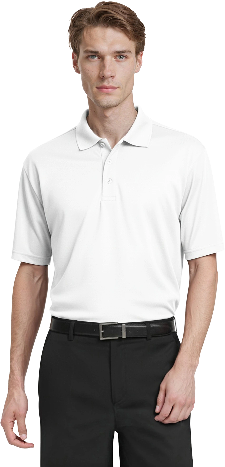 MENS S/S VALUE PIQUE POLO  -  WHITE 2 EXTRA LARGE SOLID