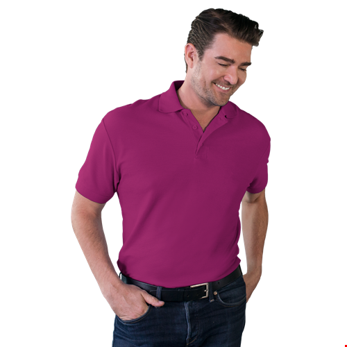 MENS VALUE SOFT TOUCH PIQUE POLO  -  BERRY 2 EXTRA LARGE SOLID