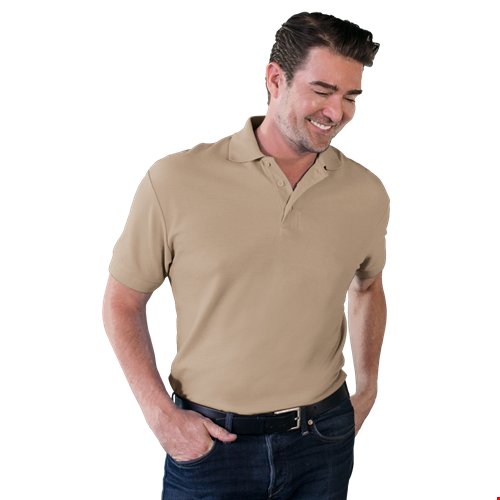 MENS VALUE SOFT TOUCH PIQUE POLO  -  TAN 2 EXTRA LARGE SOLID