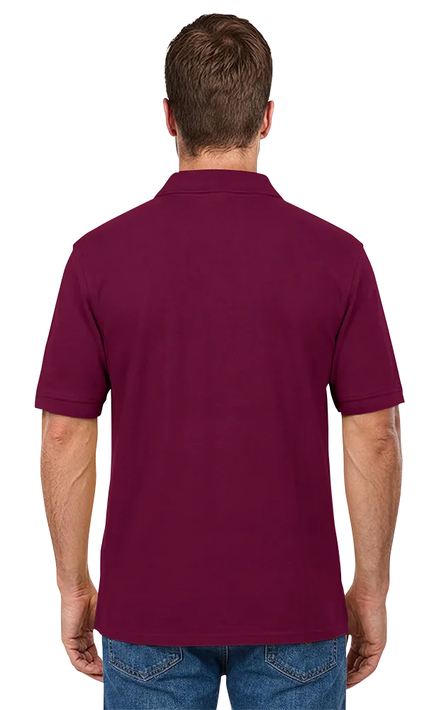 ADULT SOFT TOUCH POCKETED POLO  -  BURGUNDY 2 EXTRA LARGE SOLID