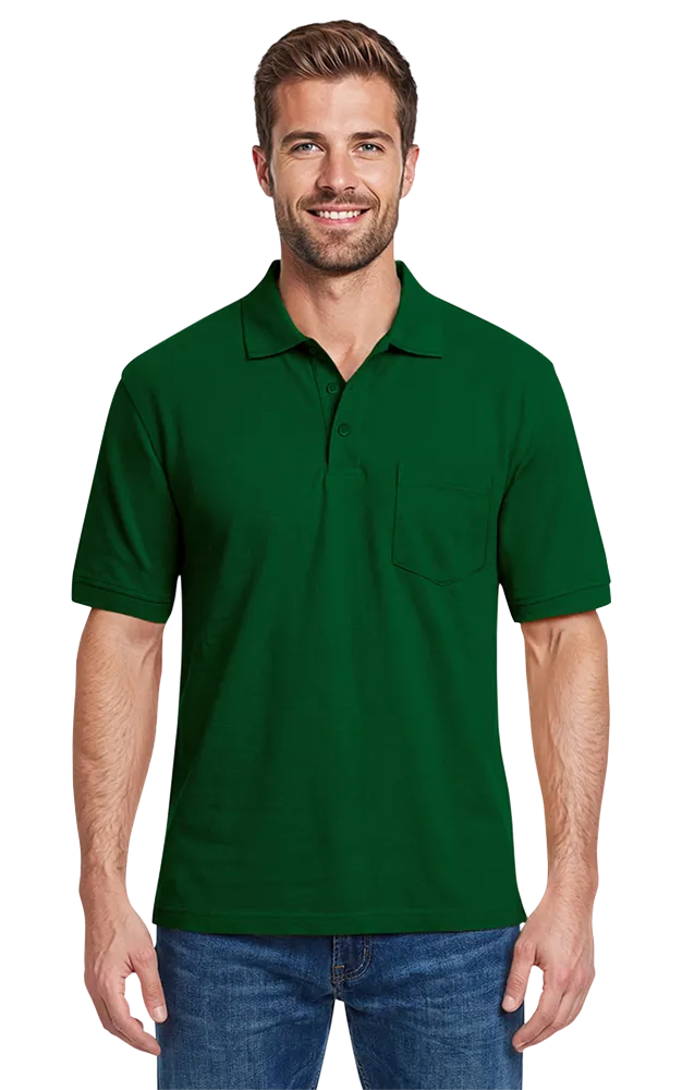 ADULT SOFT TOUCH POCKETED POLO  -  HUNTER 2 EXTRA LARGE SOLID