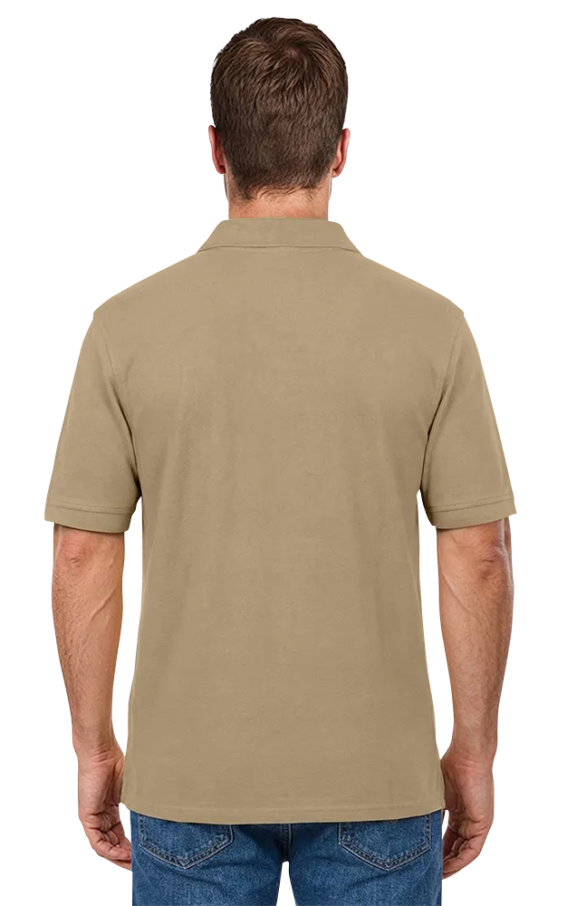ADULT SOFT TOUCH POCKETED POLO  -  TAN 2 EXTRA LARGE SOLID