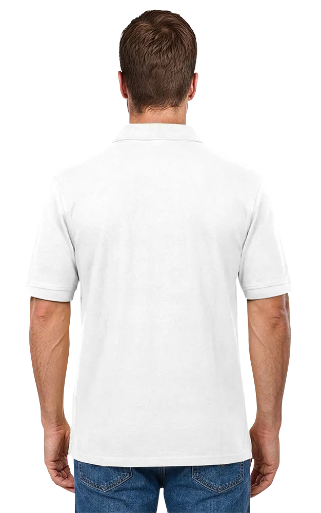 ADULT SOFT TOUCH POCKETED POLO  -  WHITE 2 EXTRA LARGE SOLID
