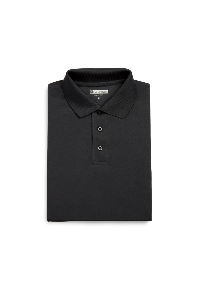 MENS AVENGER MICRO PIQUE S/S POLO BLACK 2 EXTRA LARGE SOLID