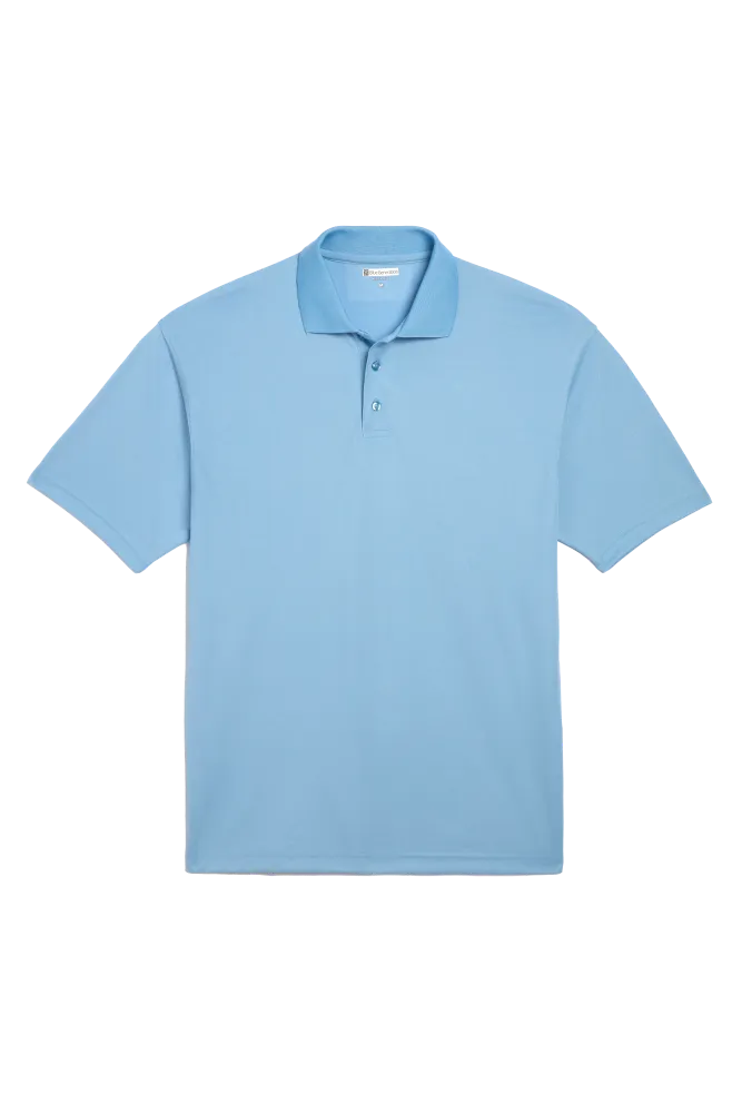 MENS AVENGER MICRO PIQUE S/S POLO LIGHT BLUE 2 EXTRA LARGE SOLID