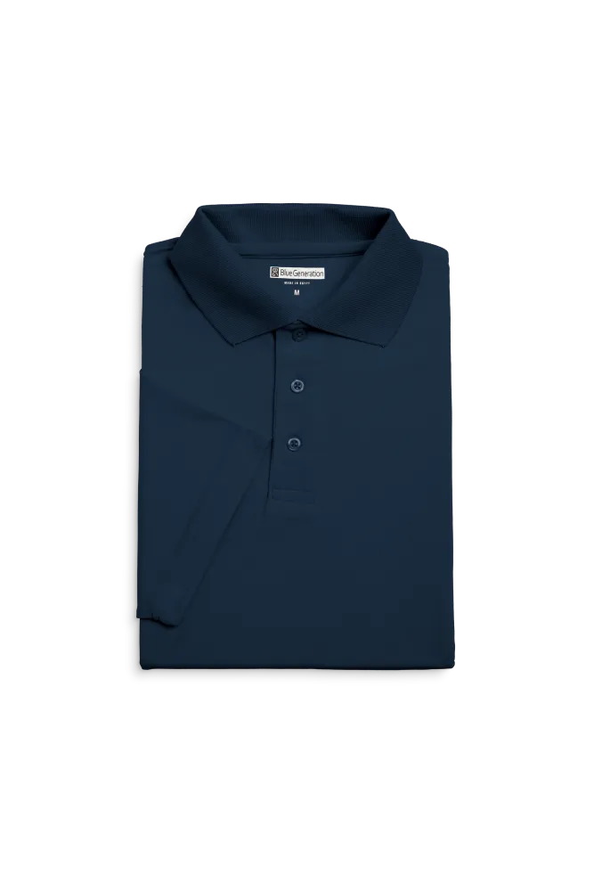 MENS AVENGER MICRO PIQUE S/S POLO NAVY 2 EXTRA LARGE SOLID